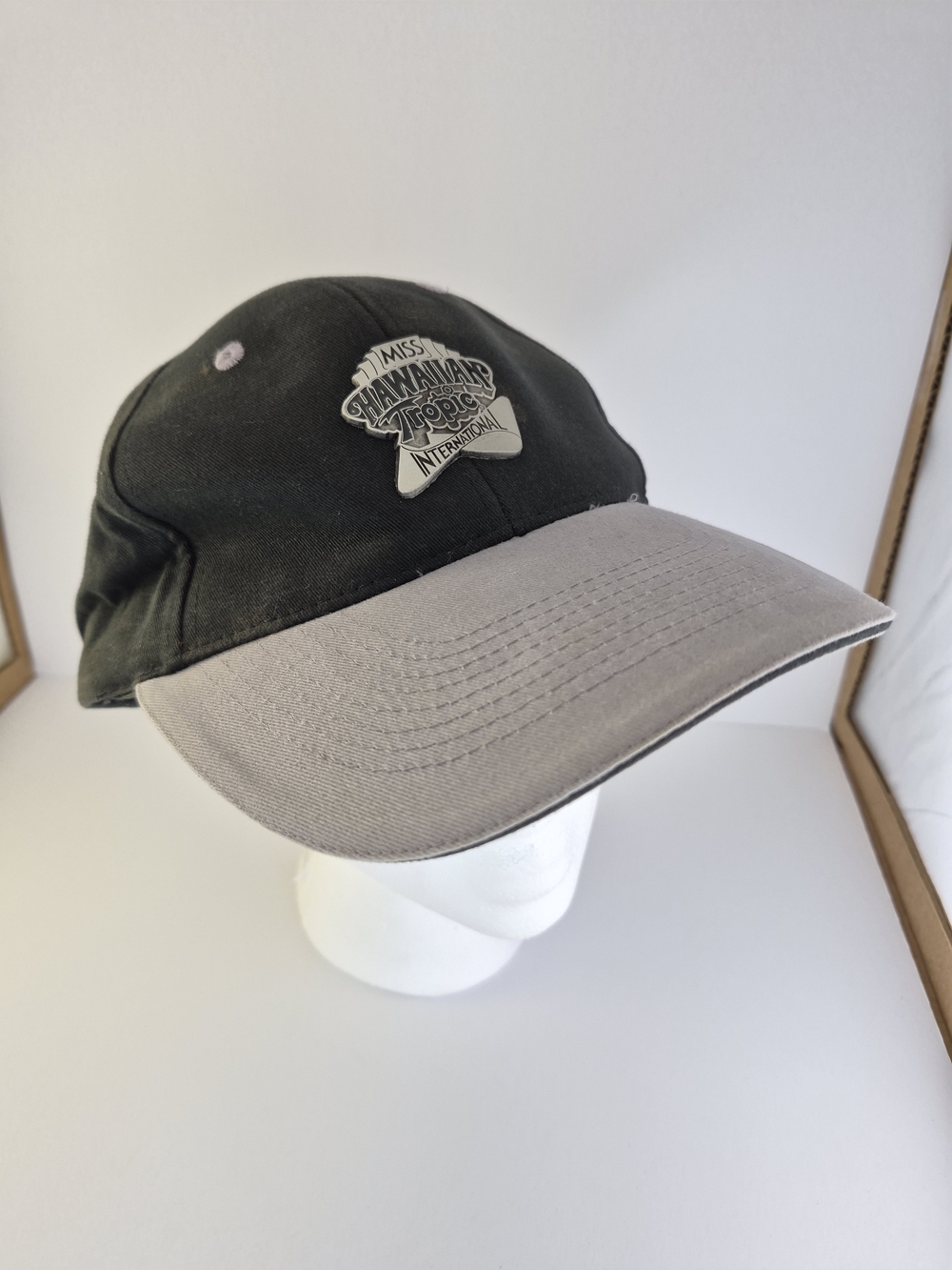 Miss Hawaiian Tropic Black and Gray Two-Tone Baseball Cap